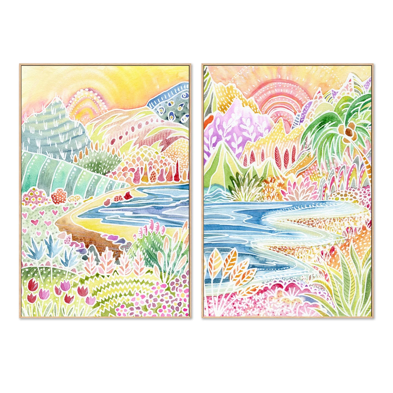 Colourful Landscape, Style A & B, Set Of 2 - Image 4