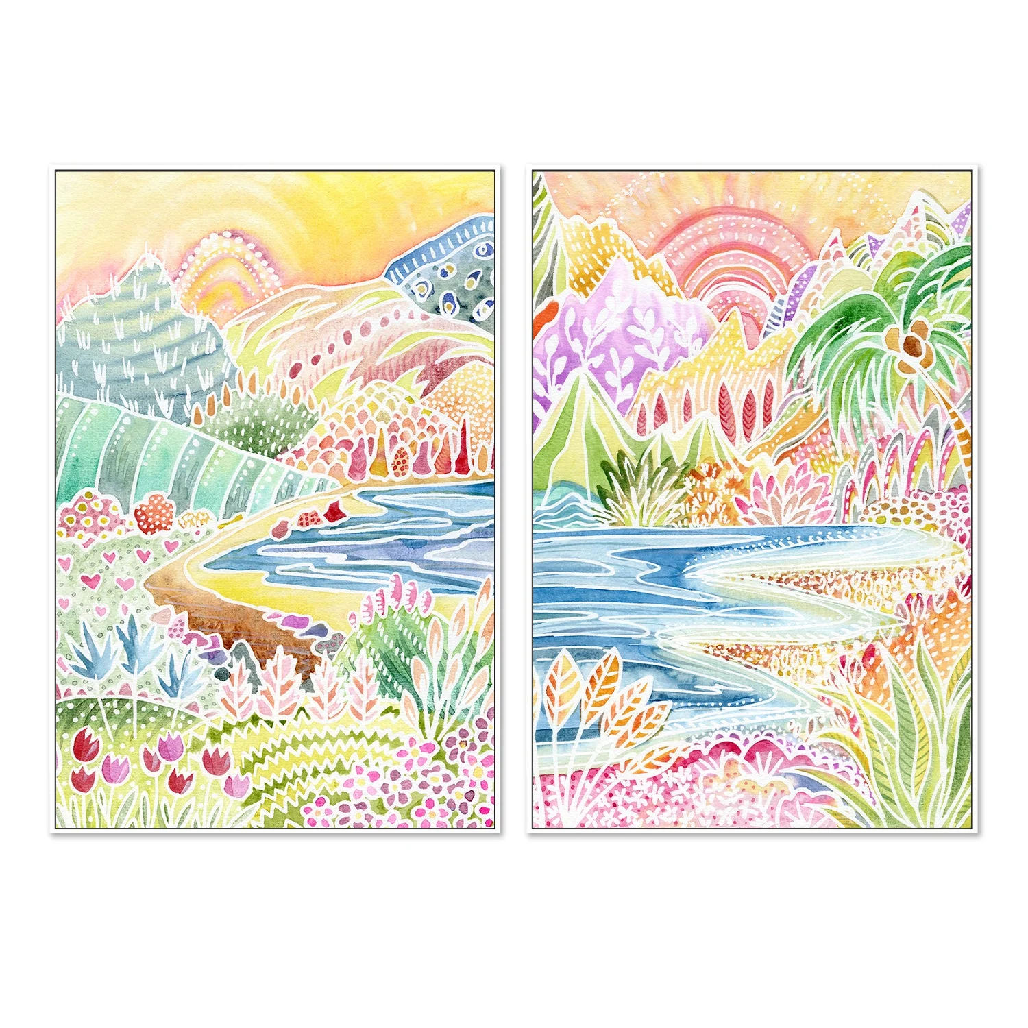 Colourful Landscape, Style A & B, Set Of 2 - Image 5