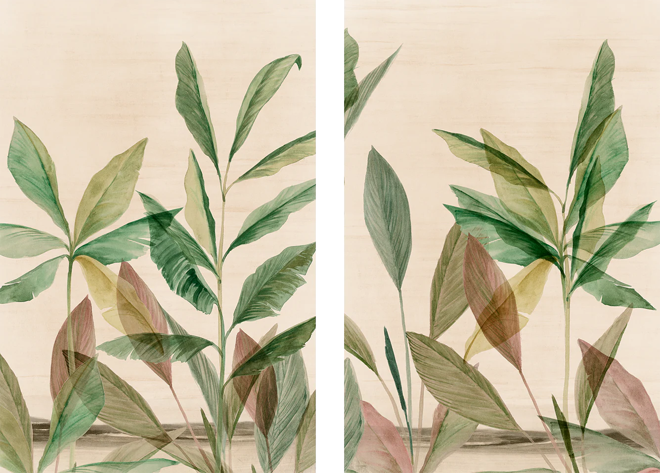 Colourful Tropics, Style A & B, Set Of 2
