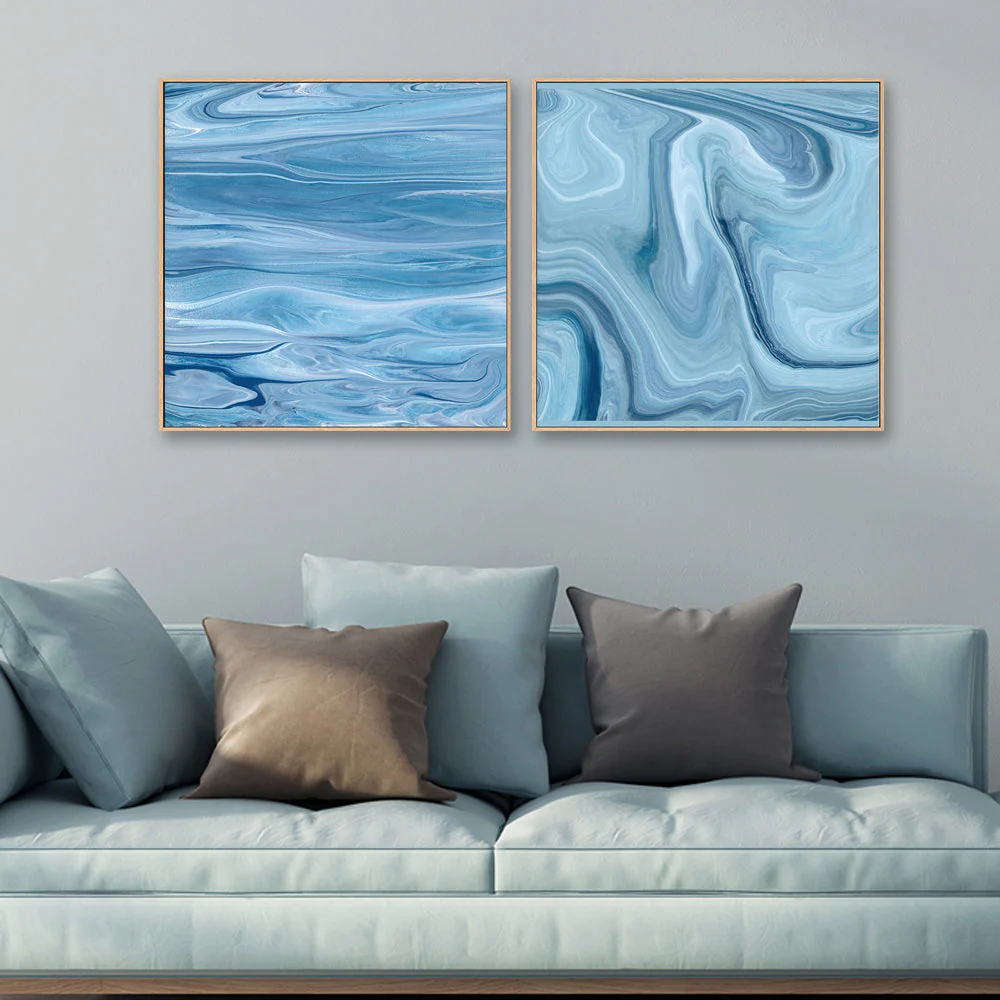 Cool Blue , Style A & B, Set Of 2 - Image 2