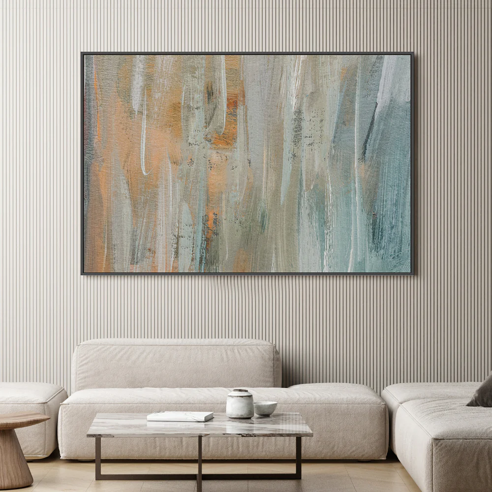 Copper And Sage Abstract, Style B , Hand-painted Canvas - Image 2