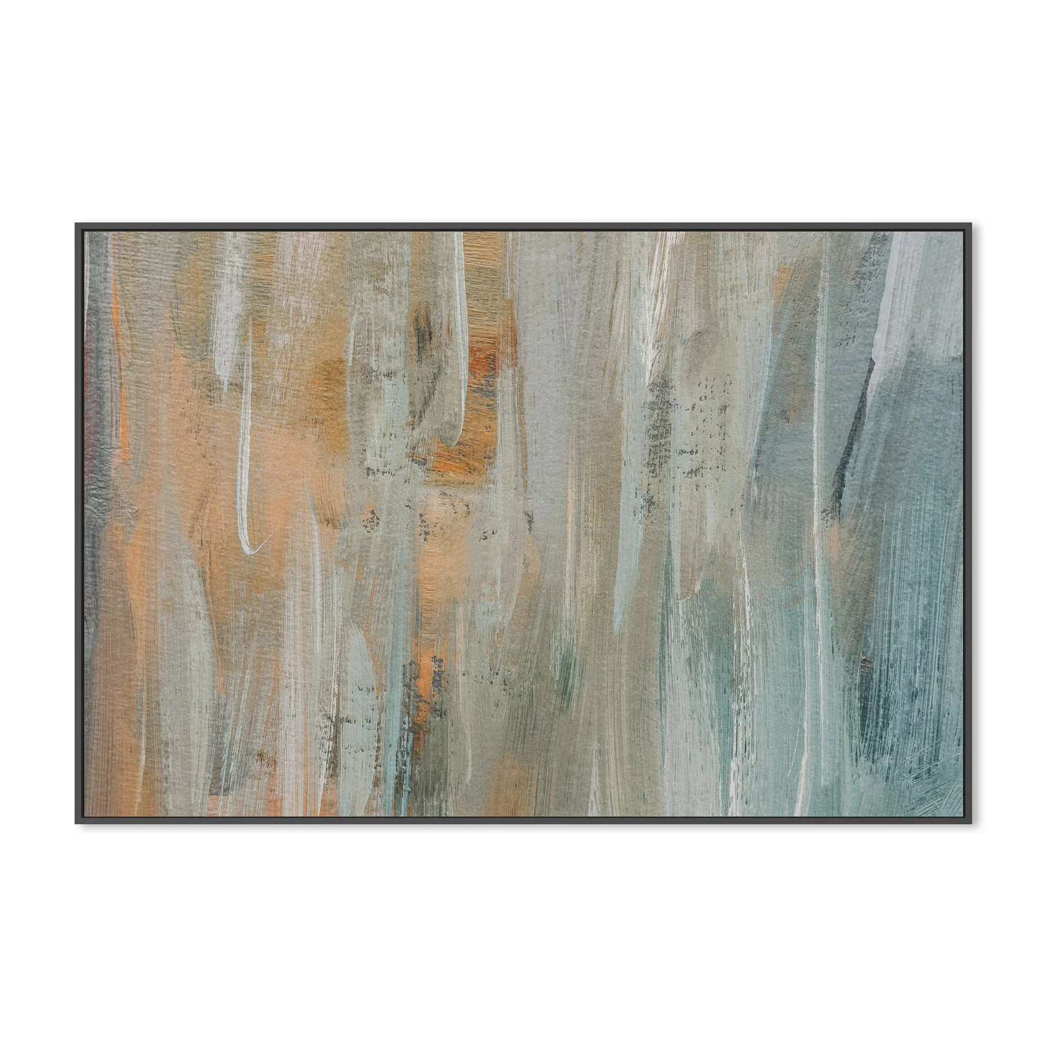 Copper And Sage Abstract, Style B , Hand-painted Canvas - Image 3