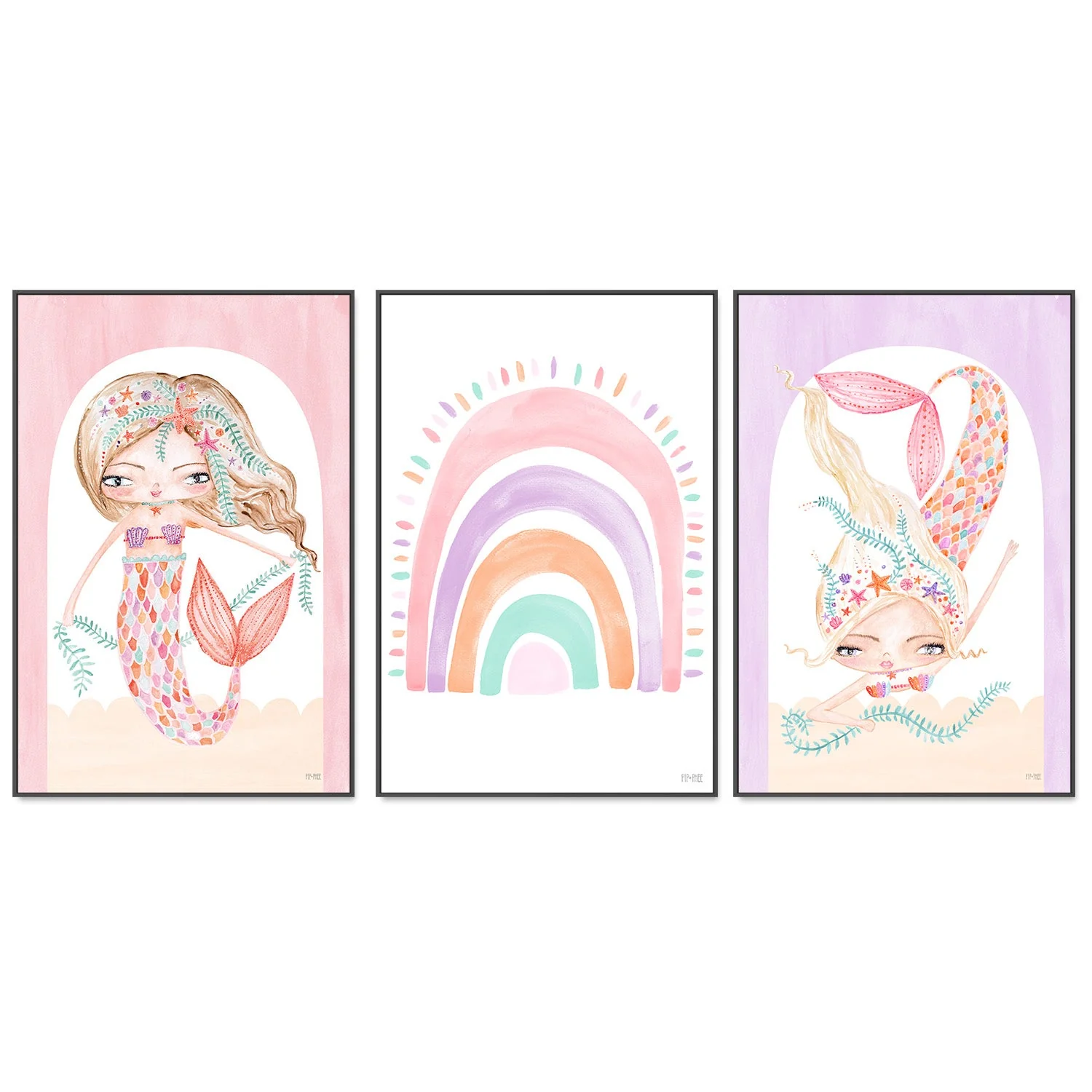 Coral Mermaid, Set of 3 - Image 3