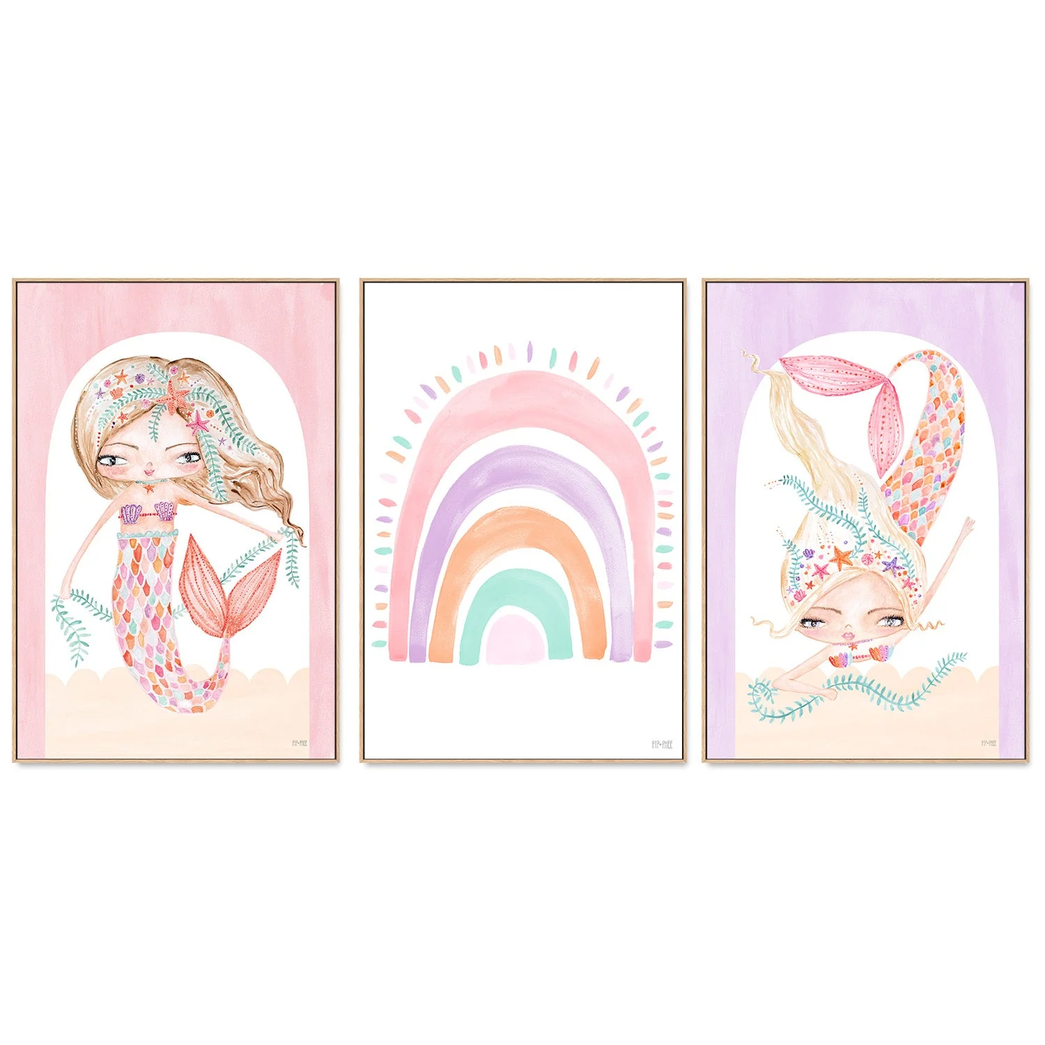 Coral Mermaid, Set of 3 - Image 4