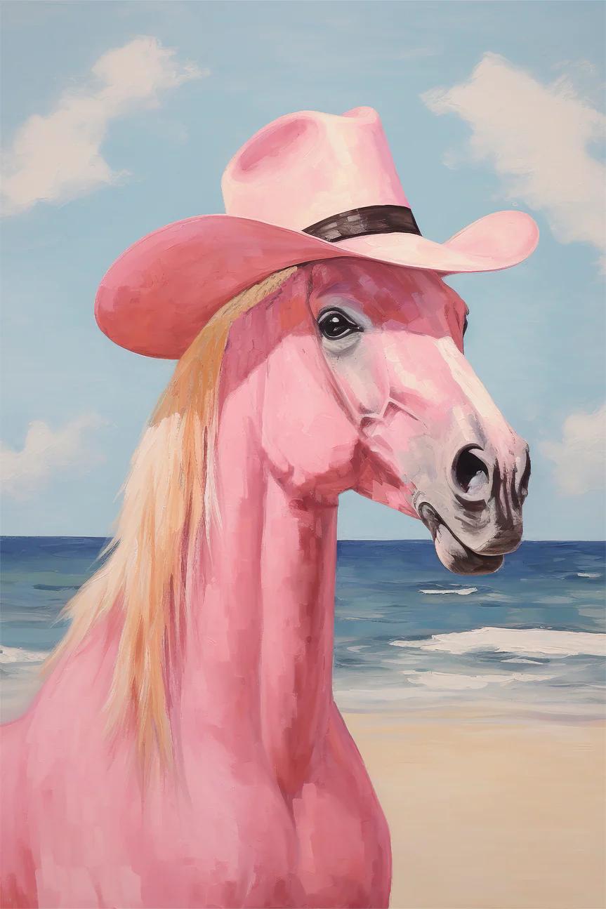 Cowgirl's Pink Horse
