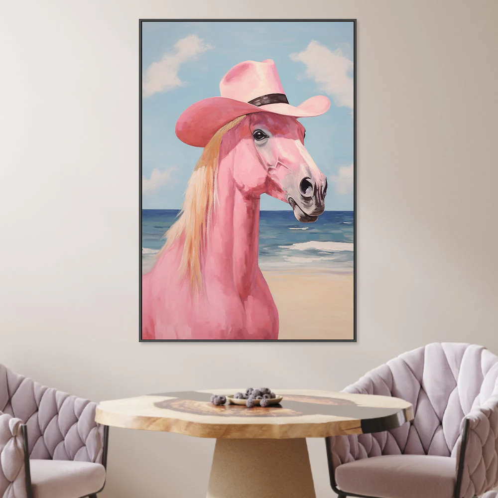 Cowgirl's Pink Horse - Image 3