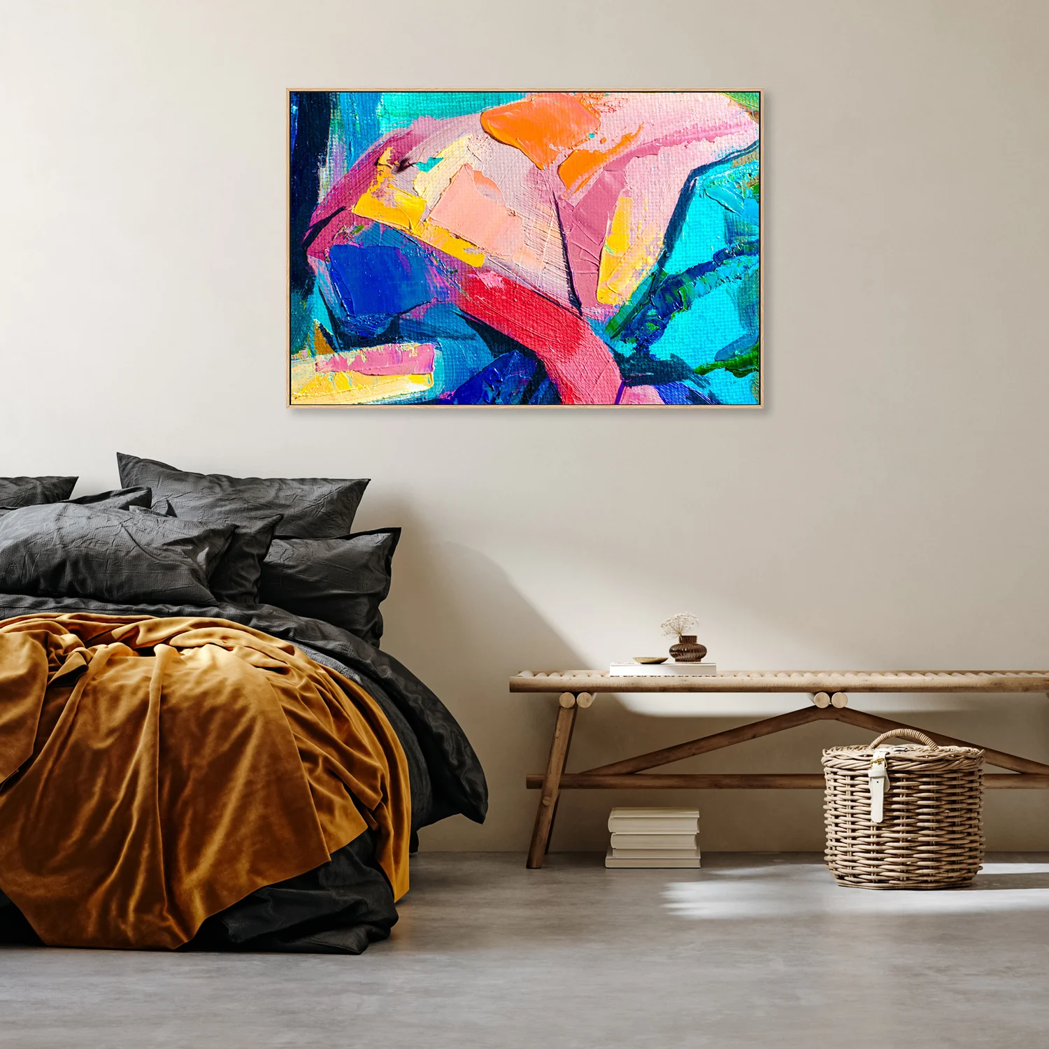 Curves of Colour, Hand-Painted Canvas - Image 7
