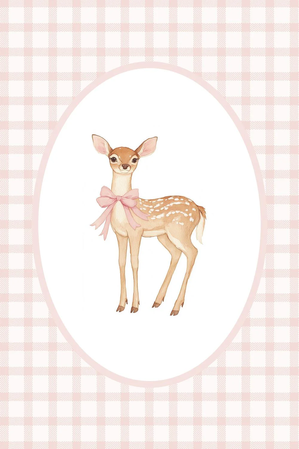 Cute Fawn Pink Bow