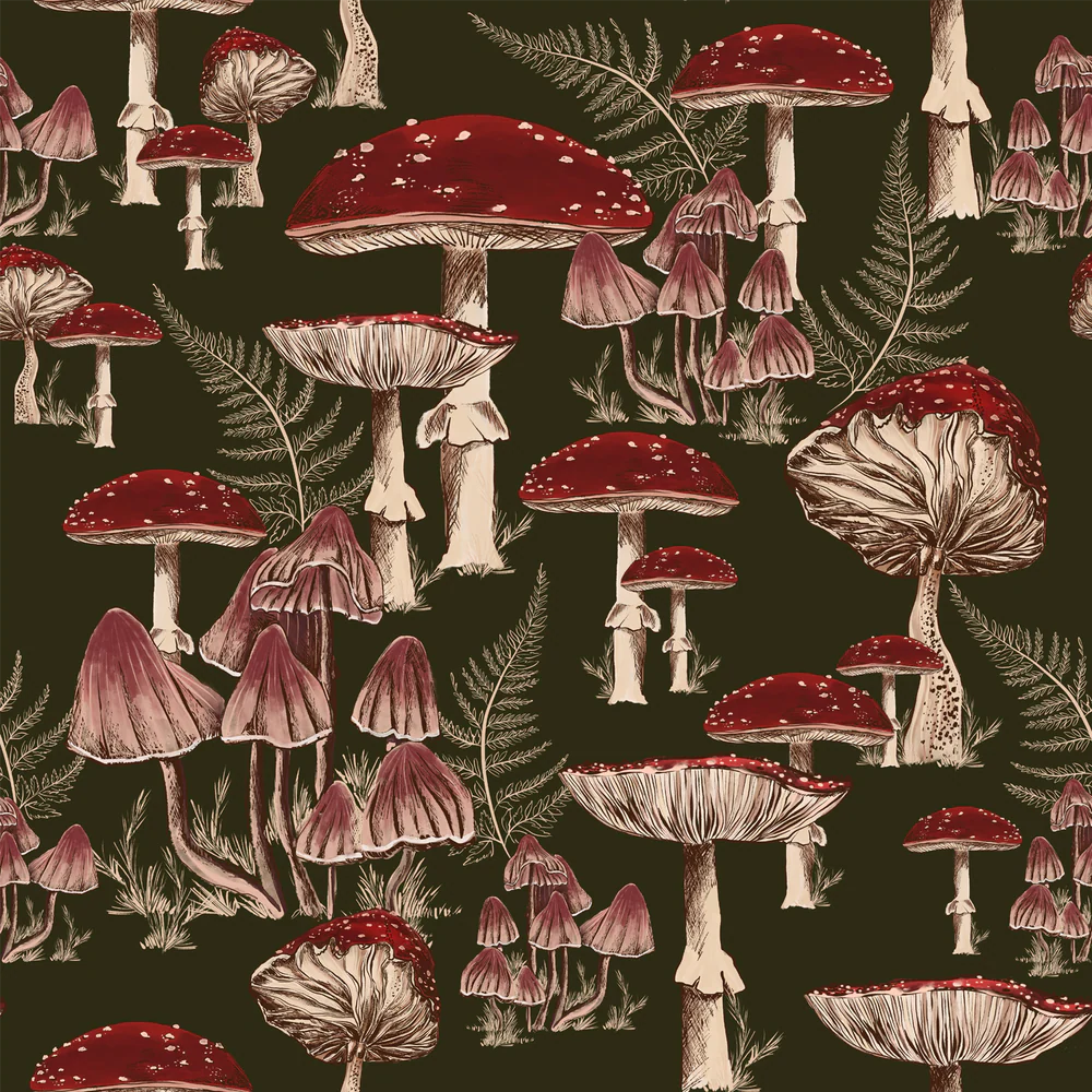 Dark Green Toadstool, Wallpaper - Image 3