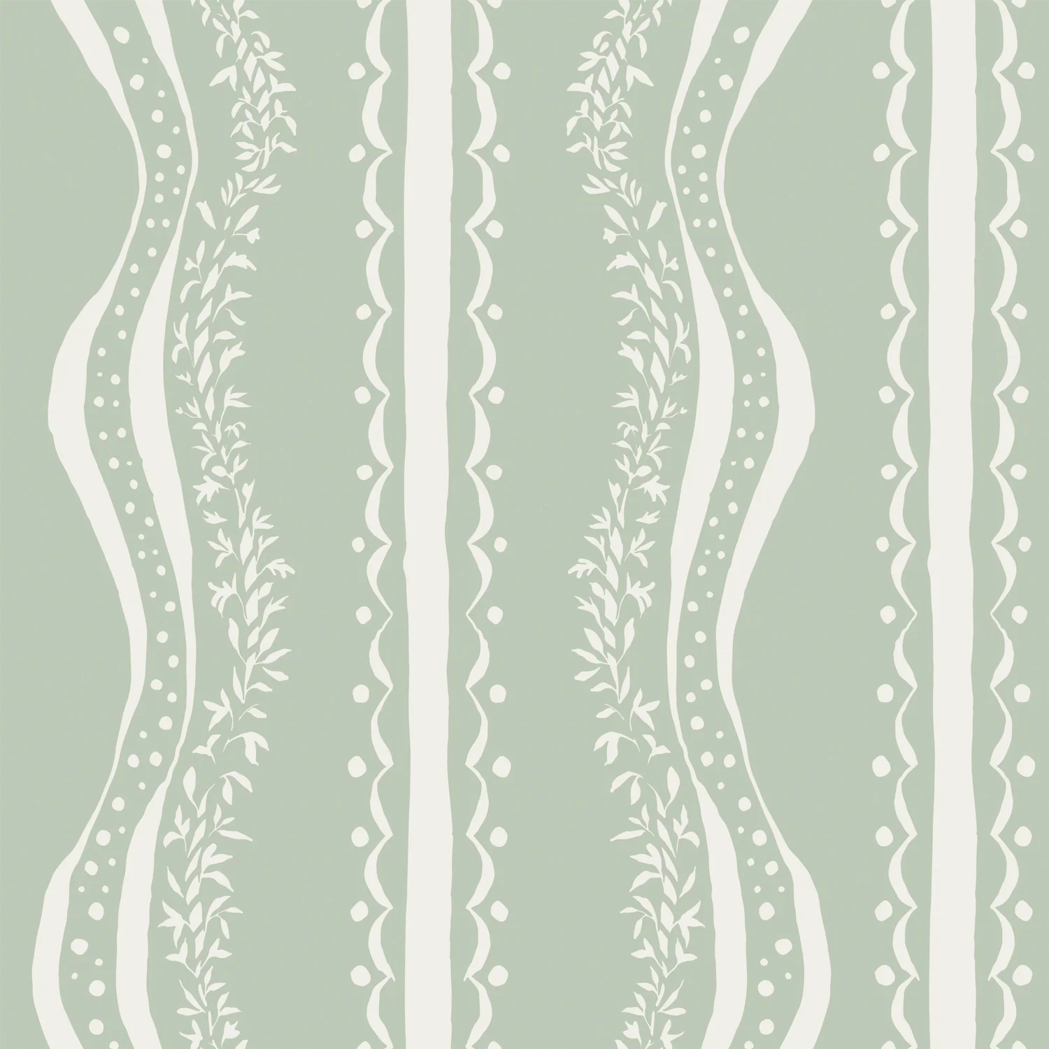 Decorative Waves Mint Green Style B, Wallpaper - Image 3