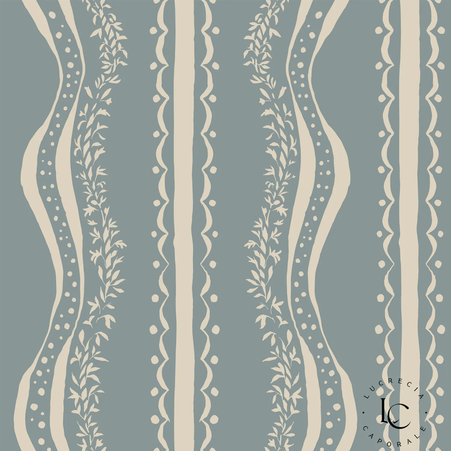 Decorative Waves Steel, Wallpaper