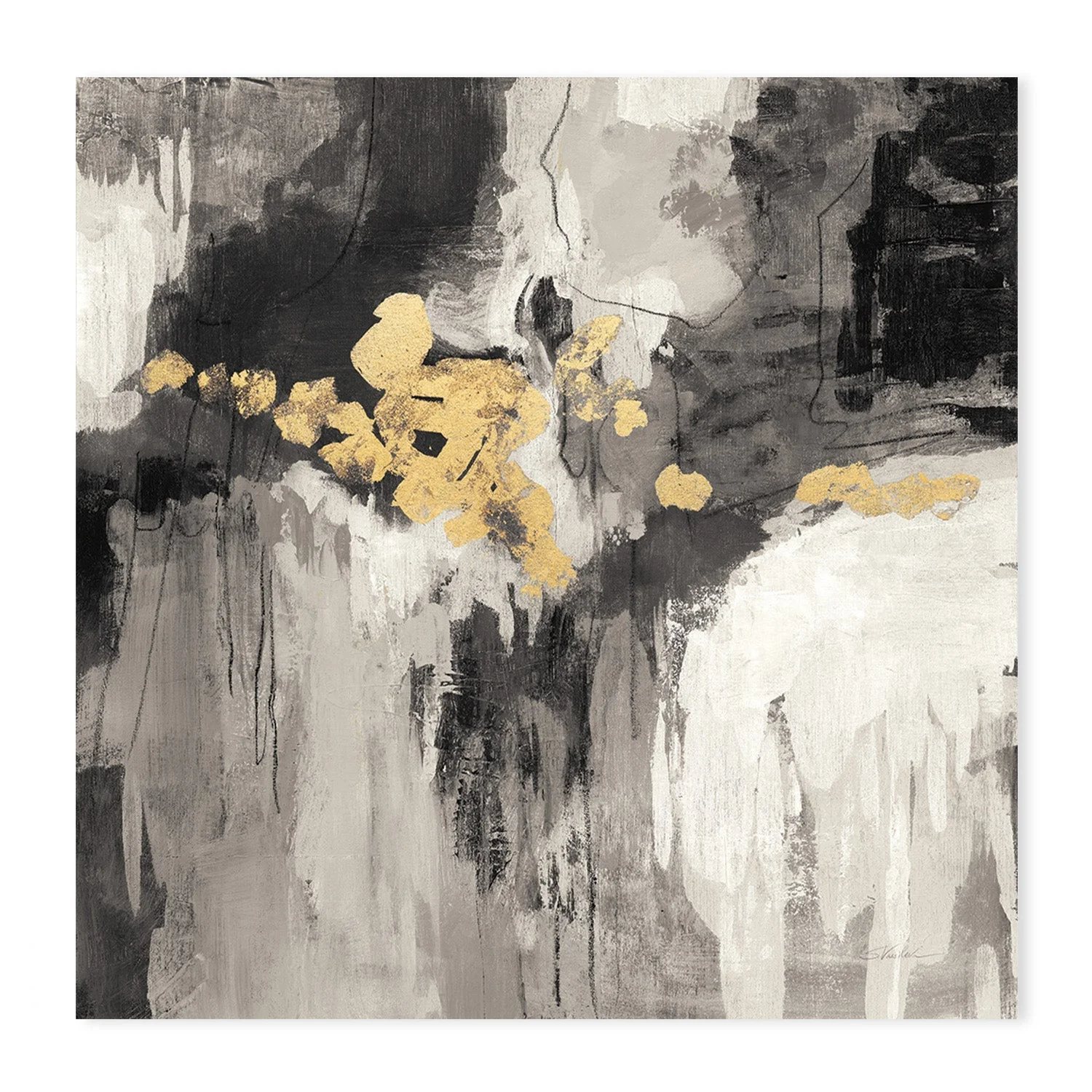 Deep Gold Abstract, Style A & B, Set Of 2 - Image 9