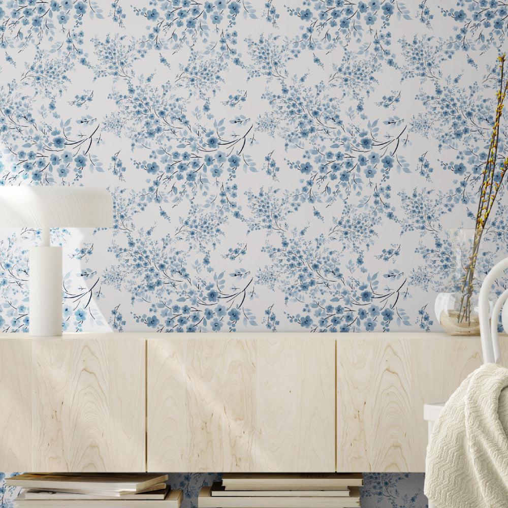 Delicate Blue Blooms  Wallpaper - Image 2