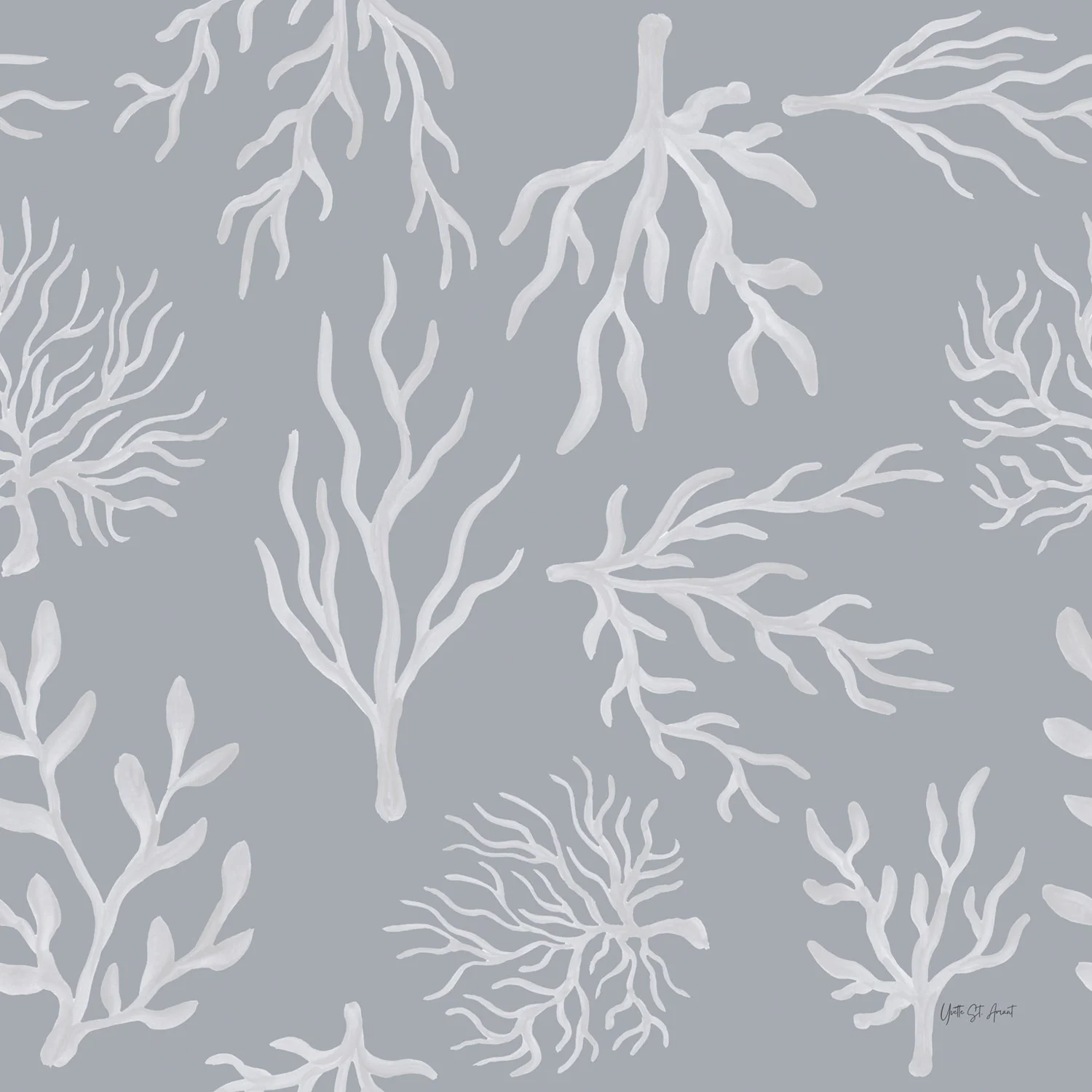 Delicate Coastline Pattern II, Style B, Wallpaper