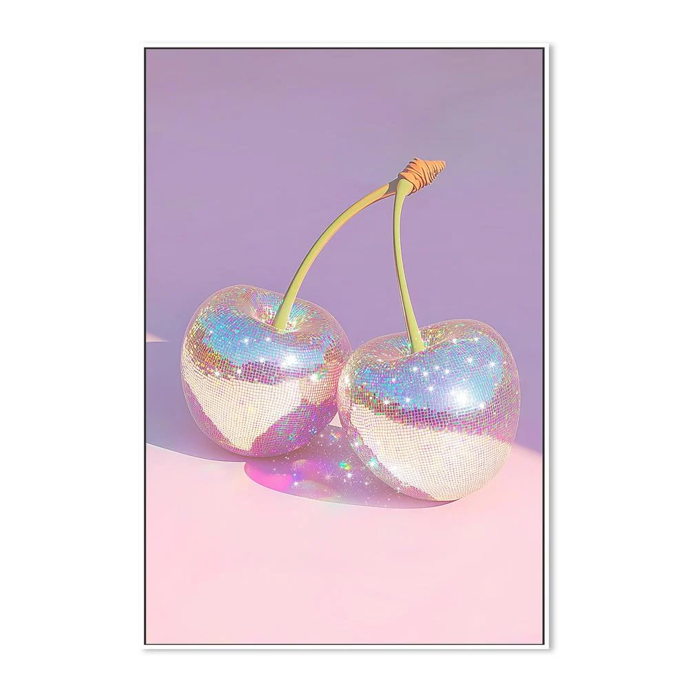 Disco Ball Cherries on Pastel Background - Image 5