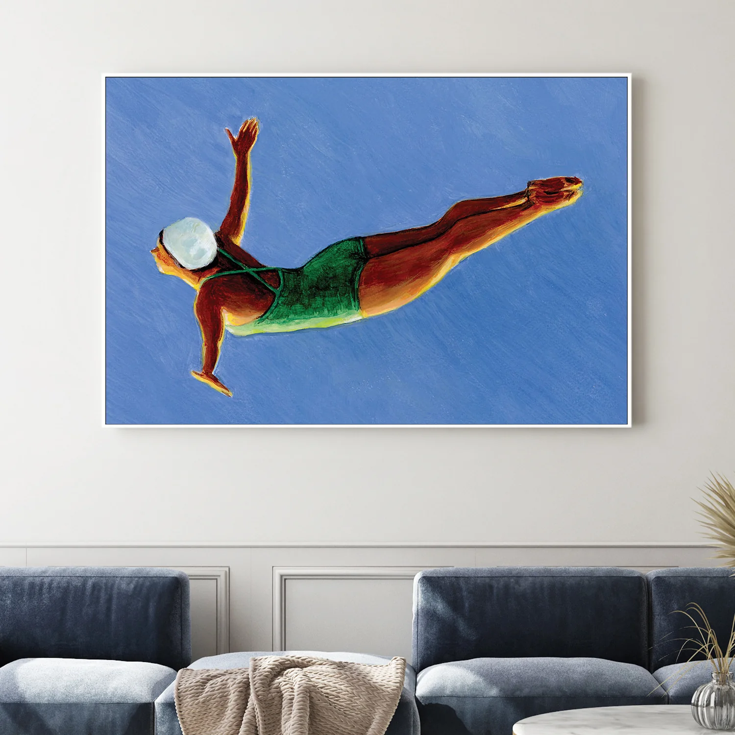 Diver in Green Swimsuit - Image 2
