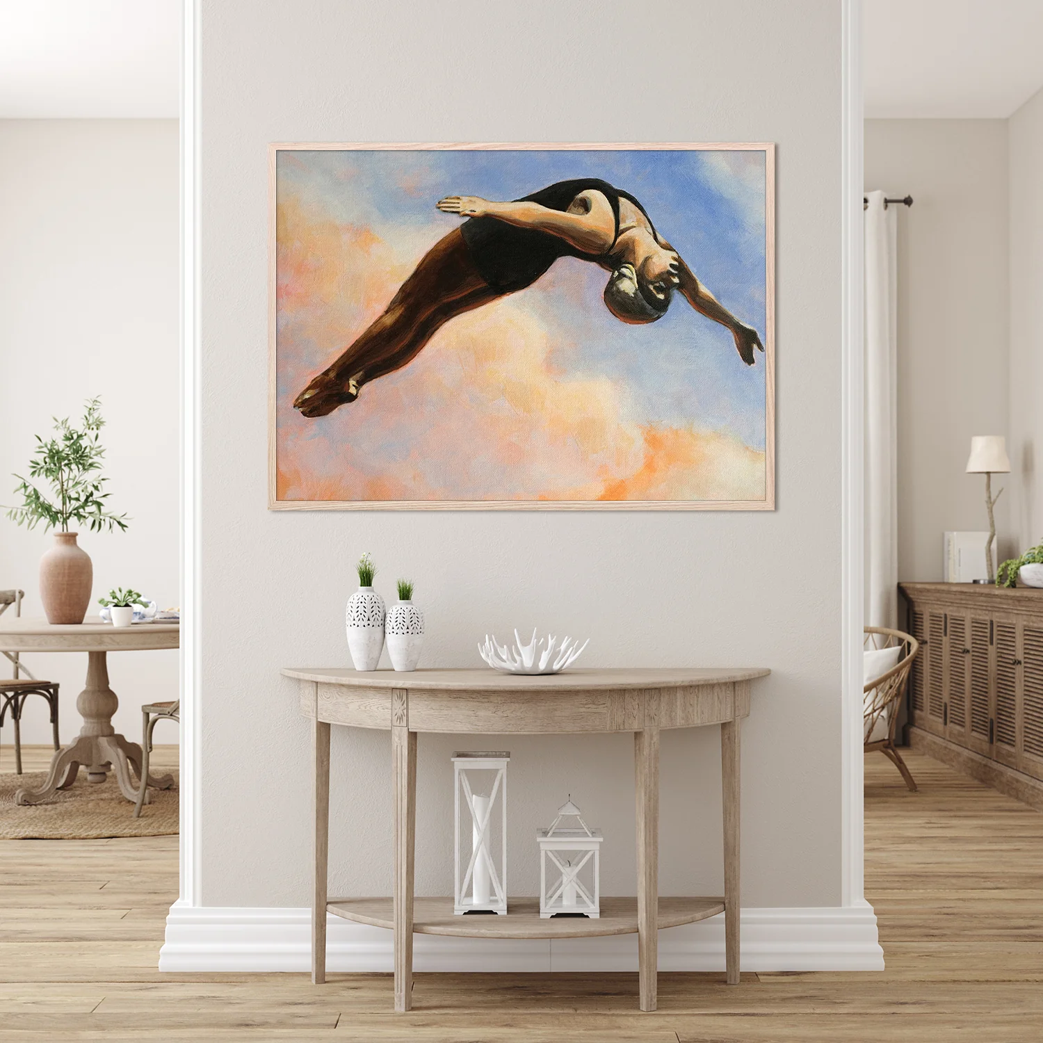 Diver in Orange Clouds - Image 8