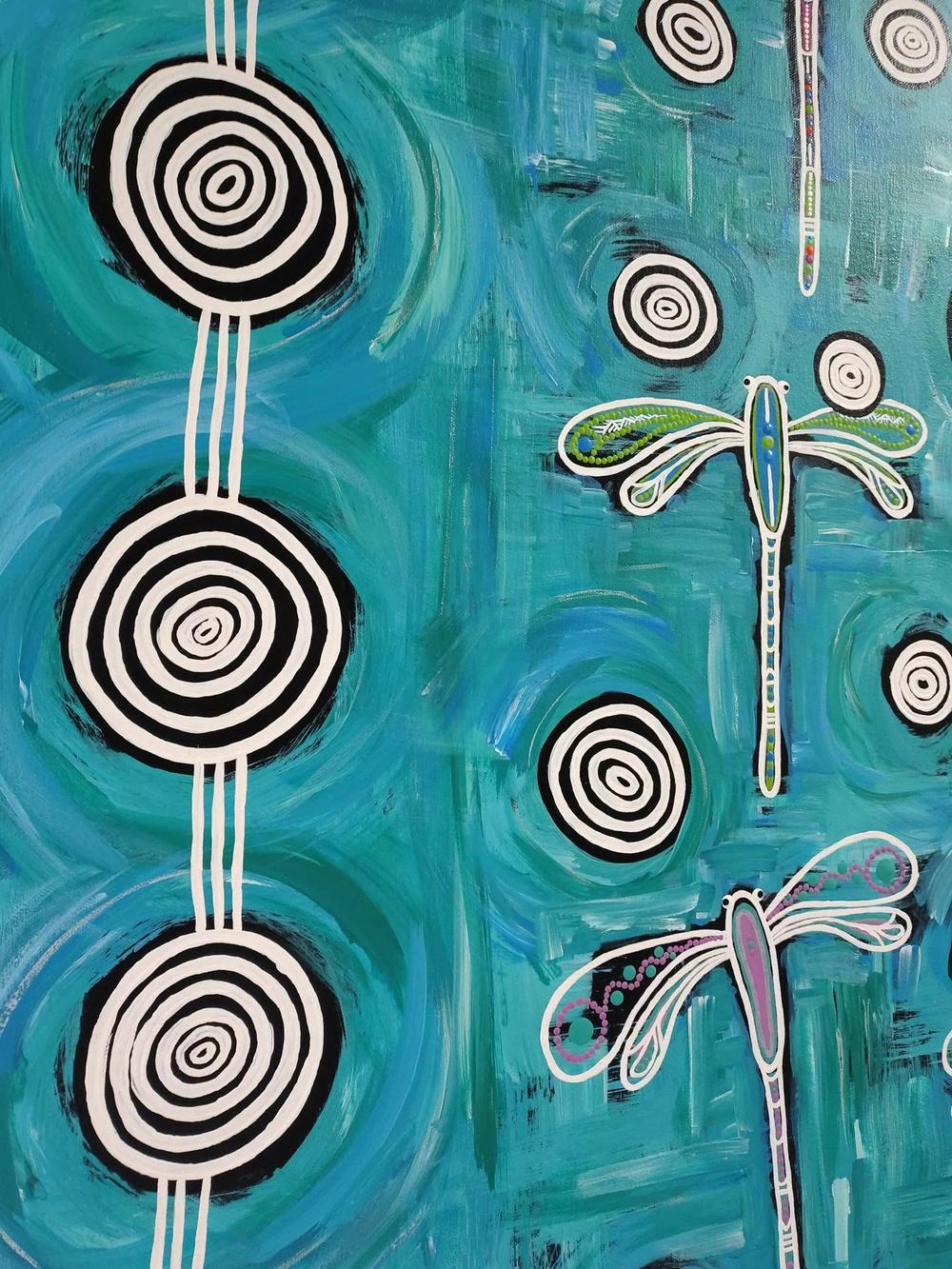 Dragonfly mob flying on long travels over deep water , Original Artwork - Image 5