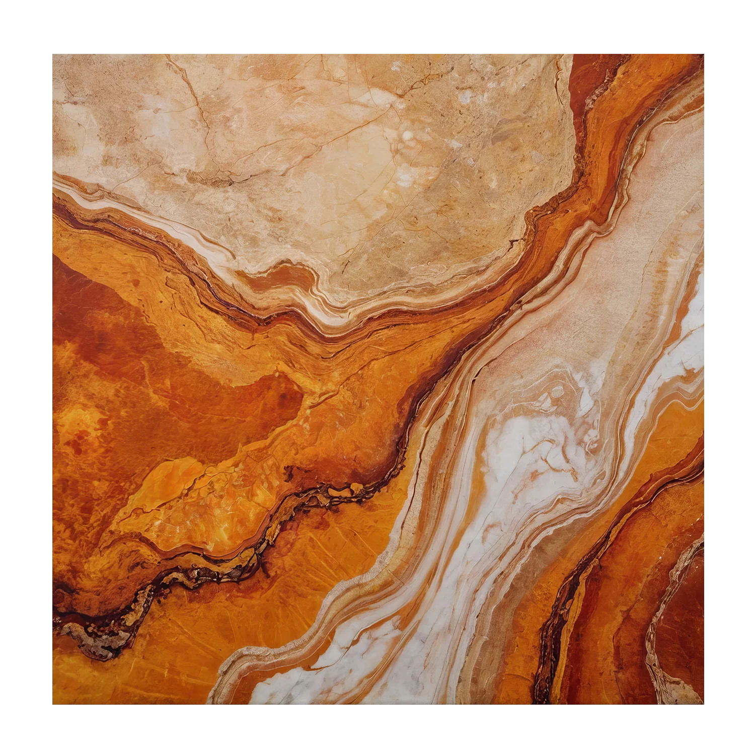 Earth Inspired Abstract & Orange and Beige Marble Textures, Set Of 2 - Image 8
