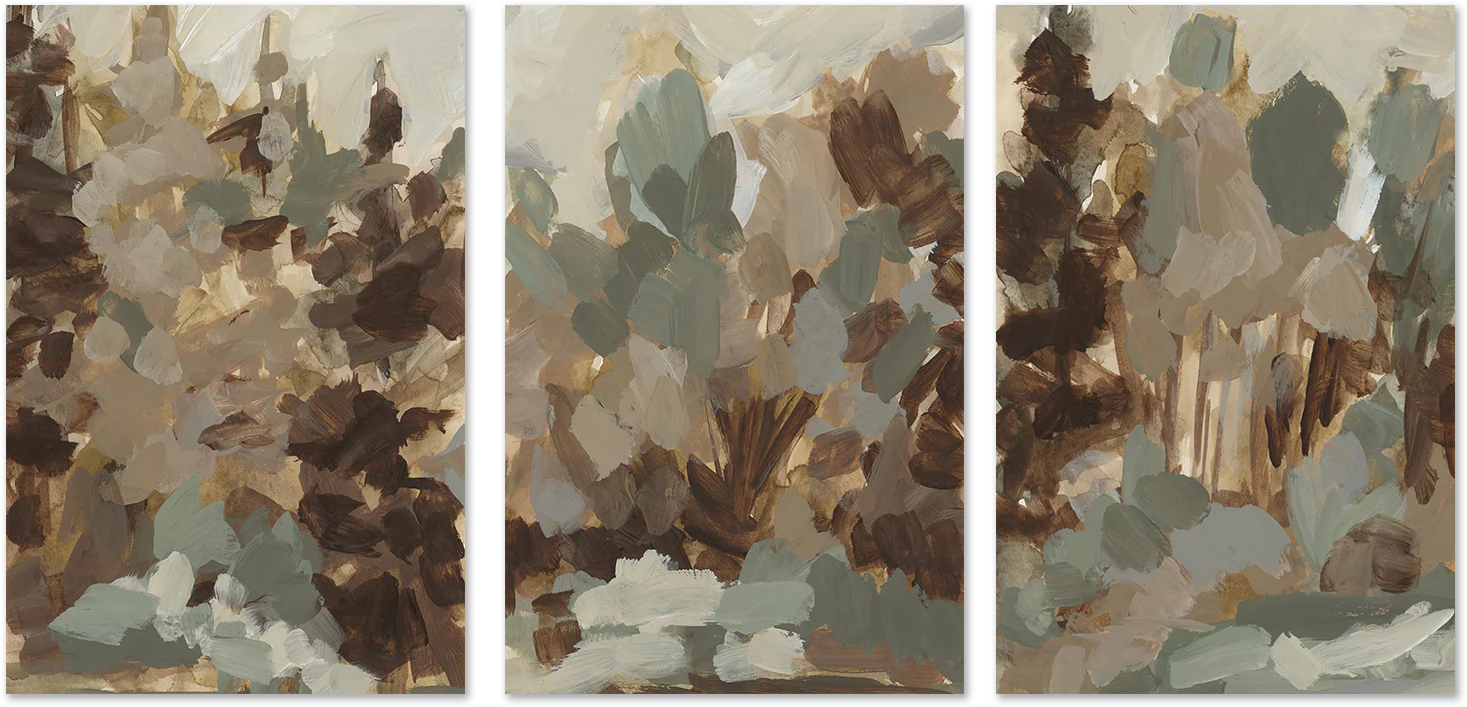 Earthy Bloom, Style A, B & C, Set Of 3
