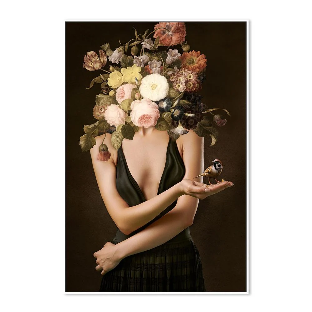 Elegant Floral Woman Goldfinch - Image 5