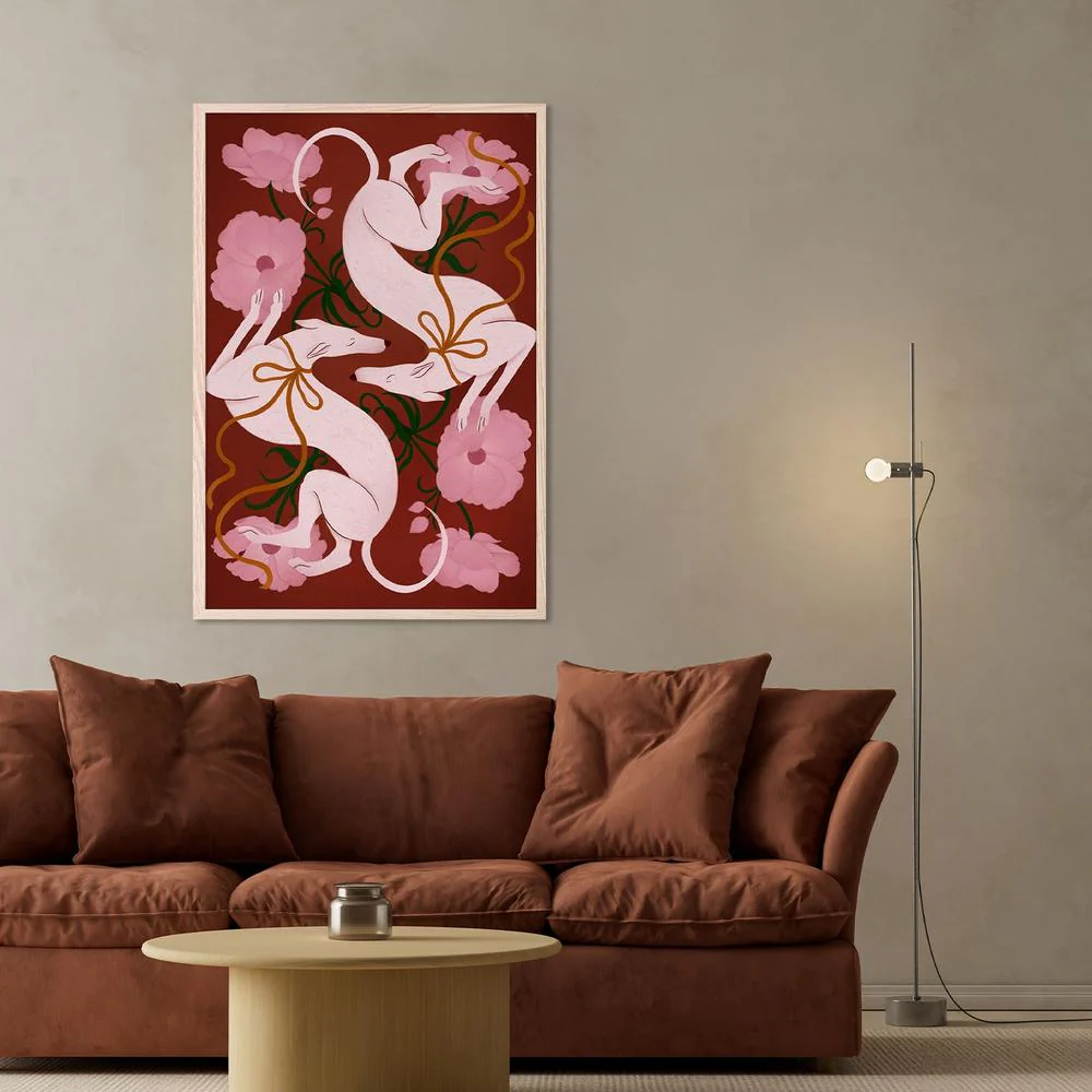 Elegant Greyhounds and Flowers - Image 8