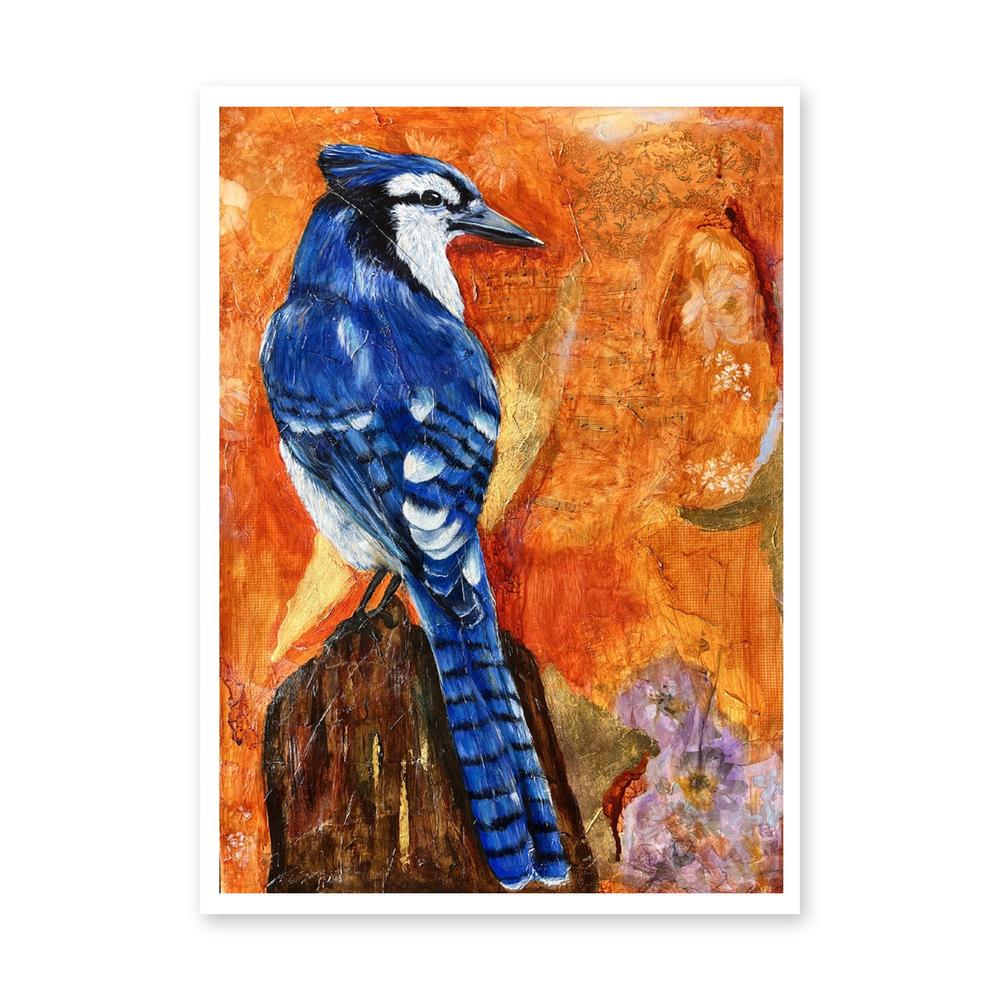 Enchanted Blue Jays Aura, Original Painting On Paper By Emily Birdsey - Image 5
