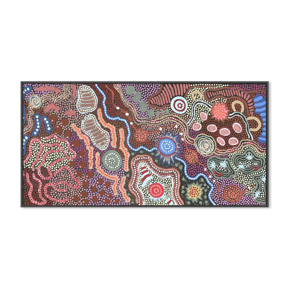 Family by the waterhole, Original Hand-Painted Canvas By Azeza Possum - Image 3