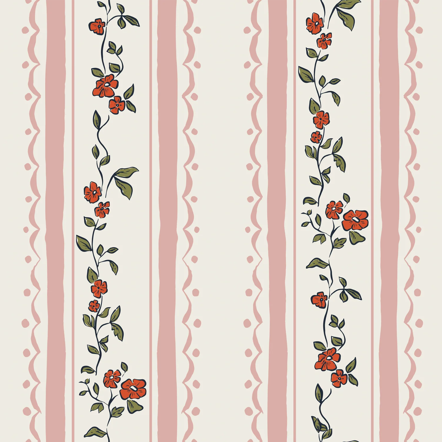 Farmhouse Stripes Pink, Wallpaper - Image 3