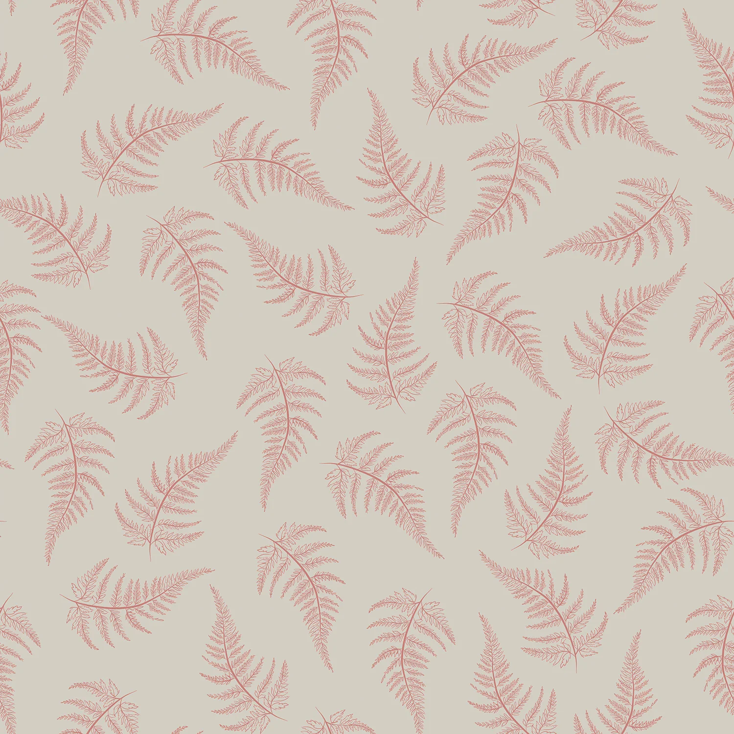 Ferns-Cream and Blush, Wallpaper - Image 3