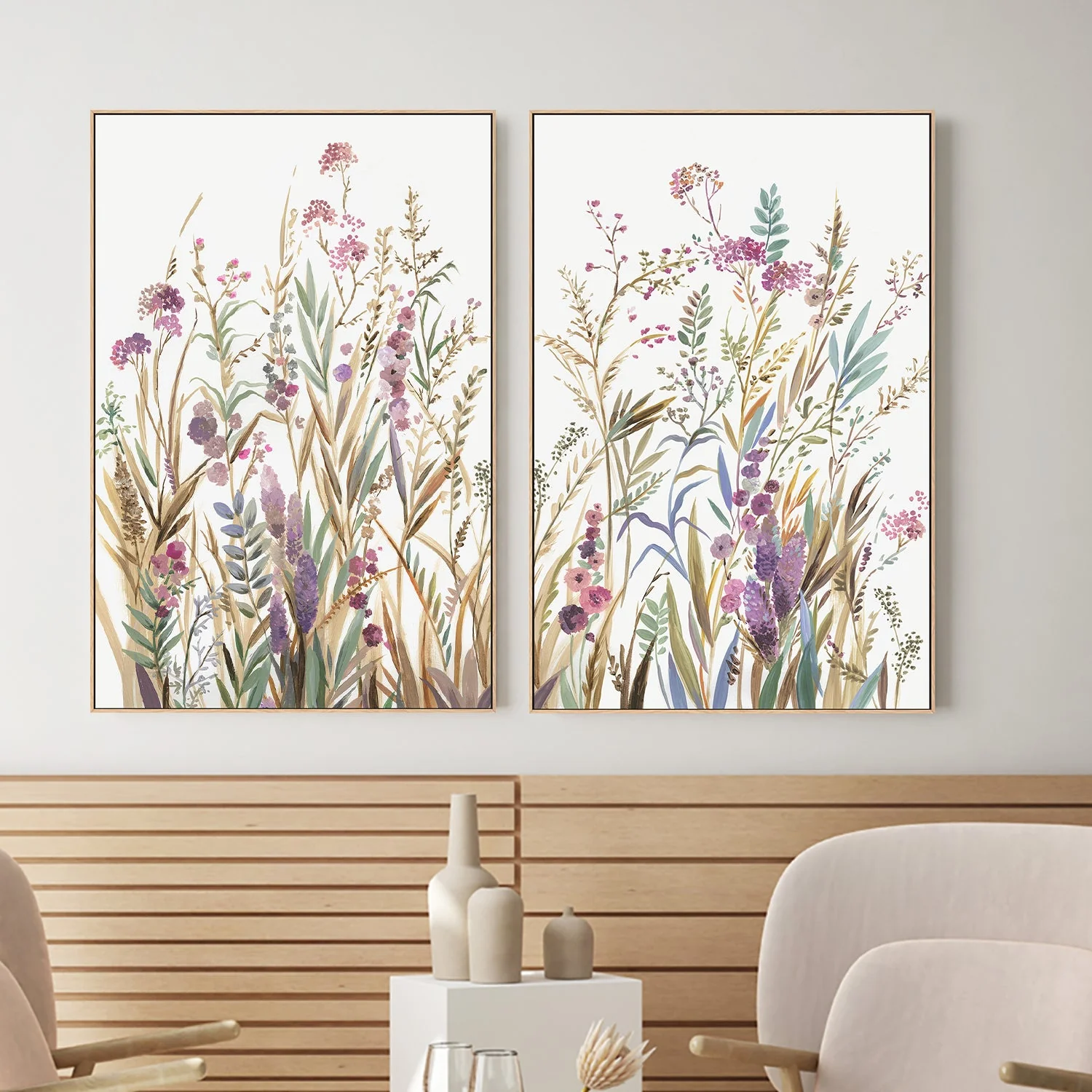 Fields Of Wild Pink, Style A & B, Set Of 2 - Image 2