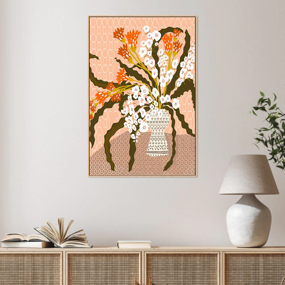 Floral Contemporary Still Life Peach Fuzz - Image 2