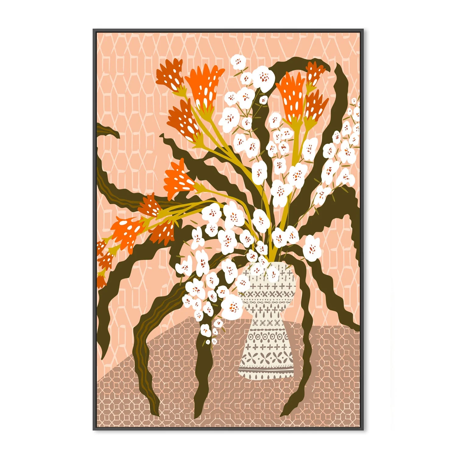 Floral Contemporary Still Life Peach Fuzz - Image 3