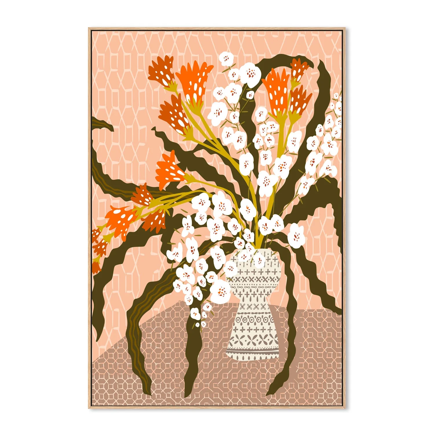 Floral Contemporary Still Life Peach Fuzz - Image 4