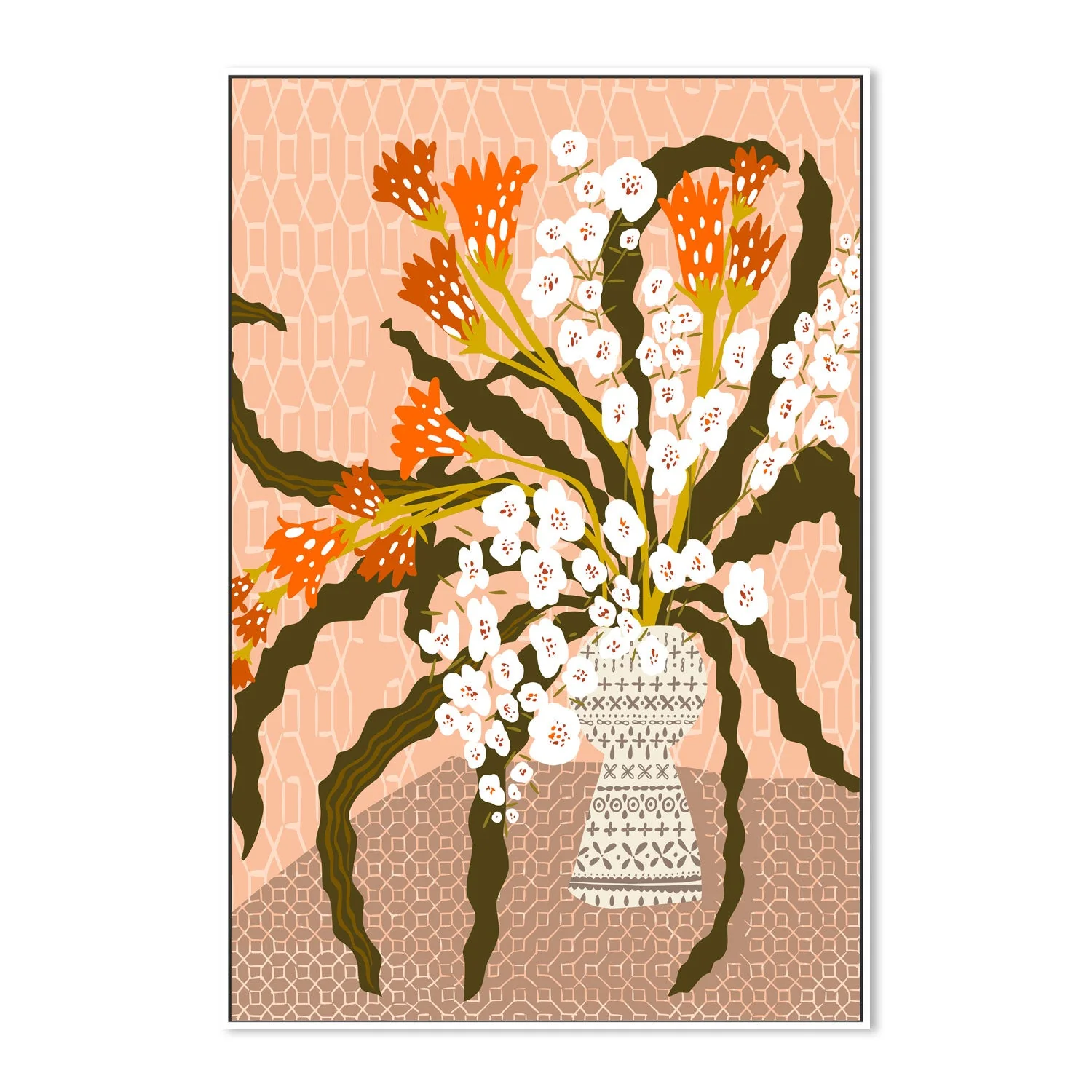 Floral Contemporary Still Life Peach Fuzz - Image 5