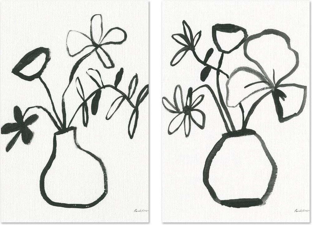 Floral Sketch, Set of 2