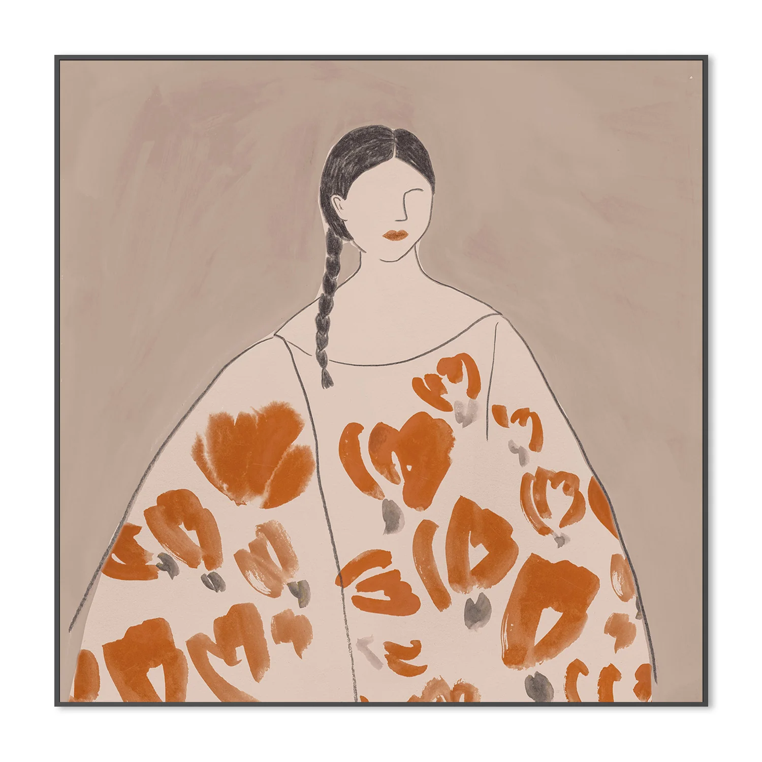Floral Woman, Mocha Tone, Style A - Image 3