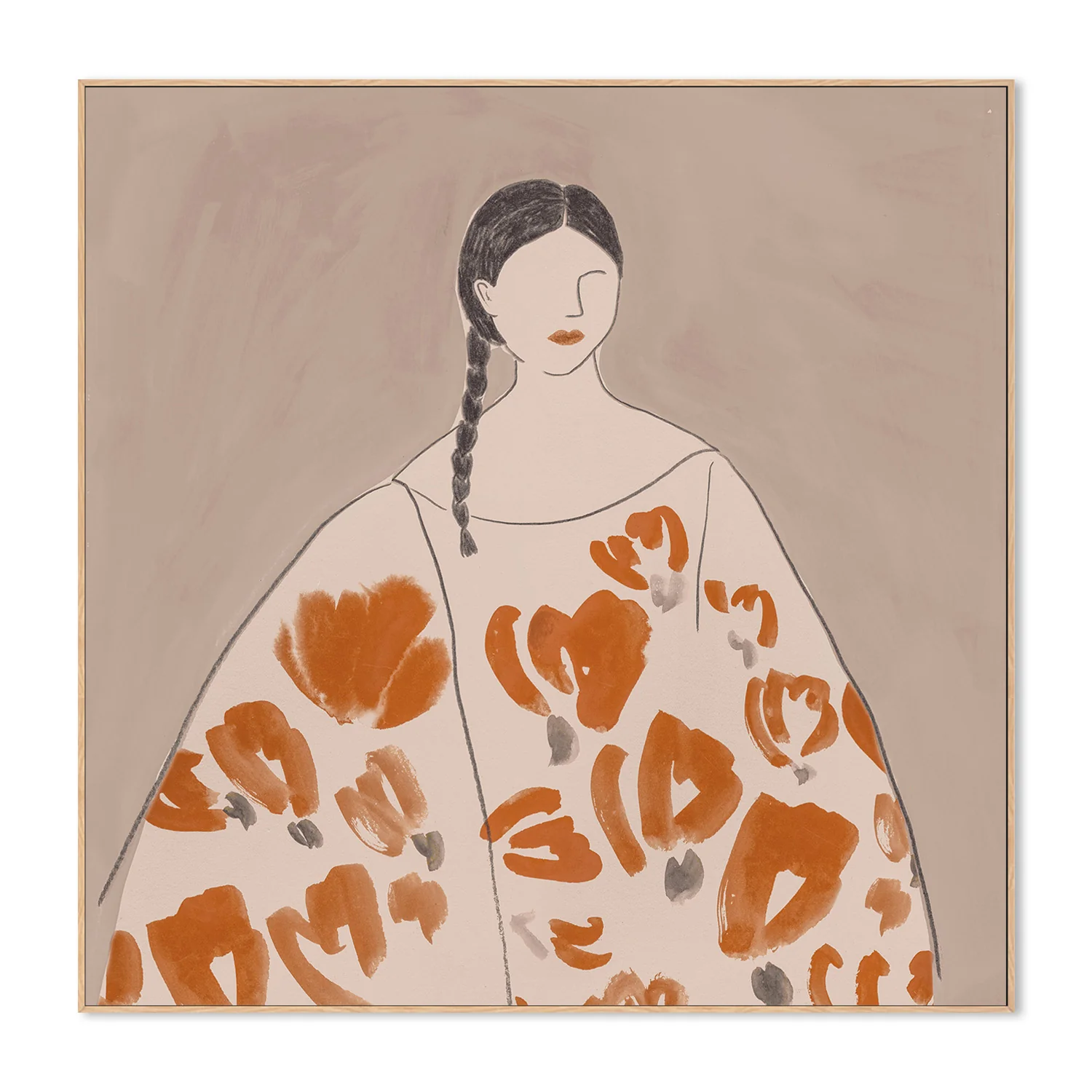 Floral Woman, Mocha Tone, Style A - Image 4