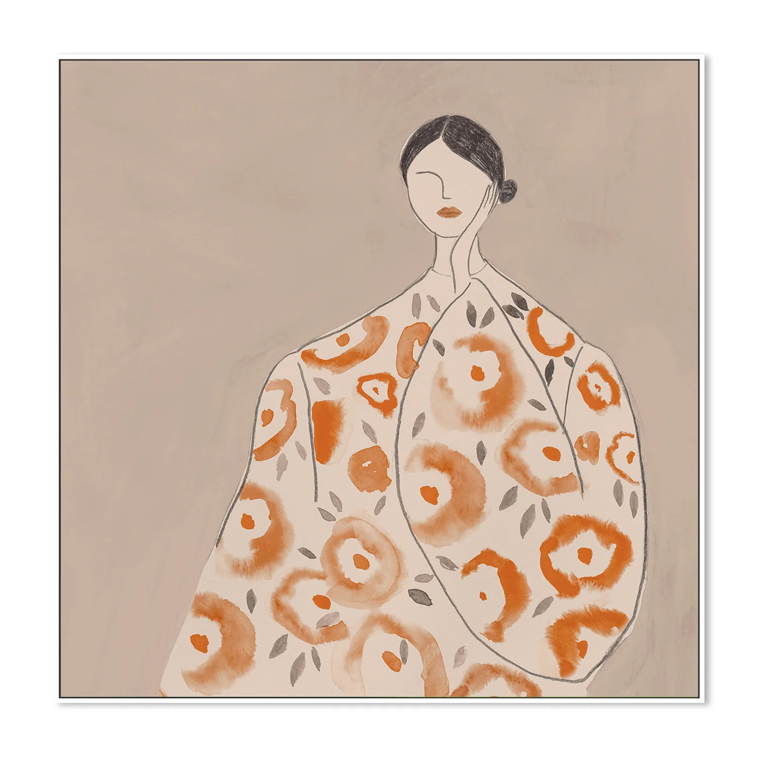 Floral Woman, Mocha Tone, Style B - Image 5