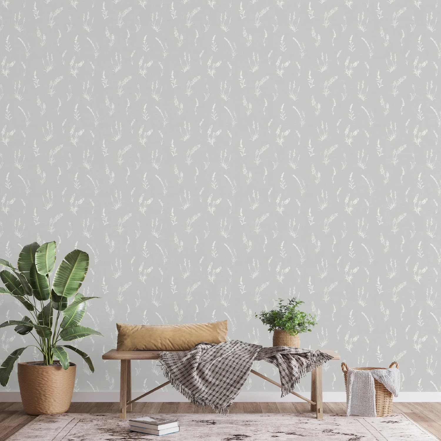 Grey Background Lavender Pattern, Wallpaper - Image 2
