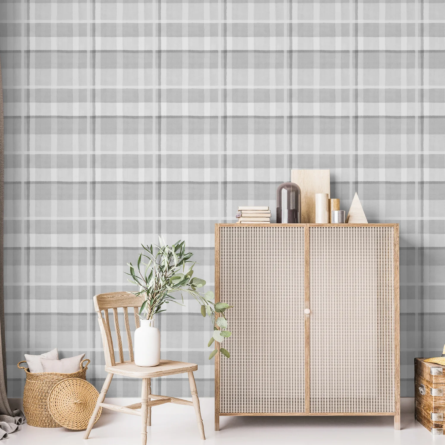 Shades of Grey Gingham, Wallpaper - Image 2