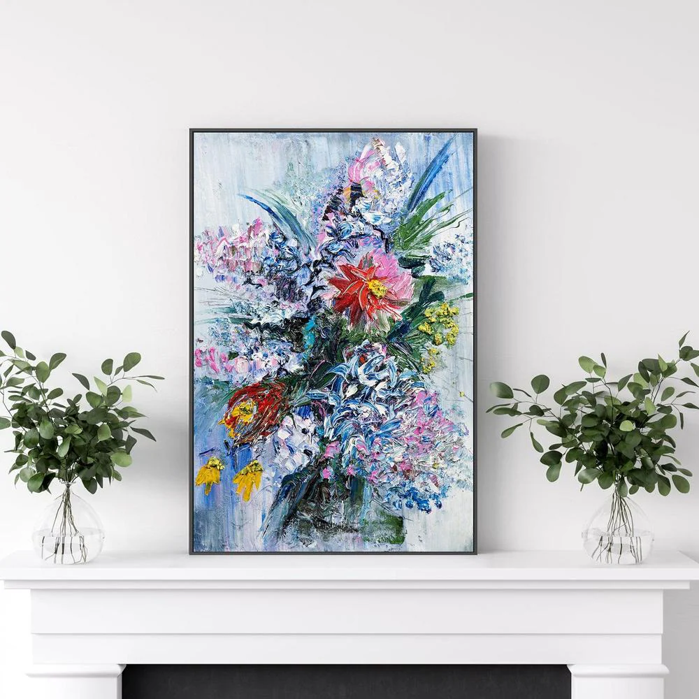 Flower Bouquet , Hand-painted Canvas - Image 2