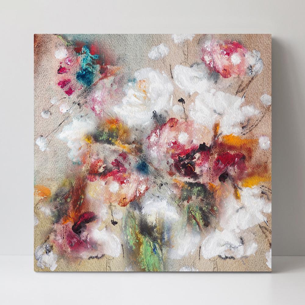 Flower Burst, Hand-Painted Canvas - Image 3