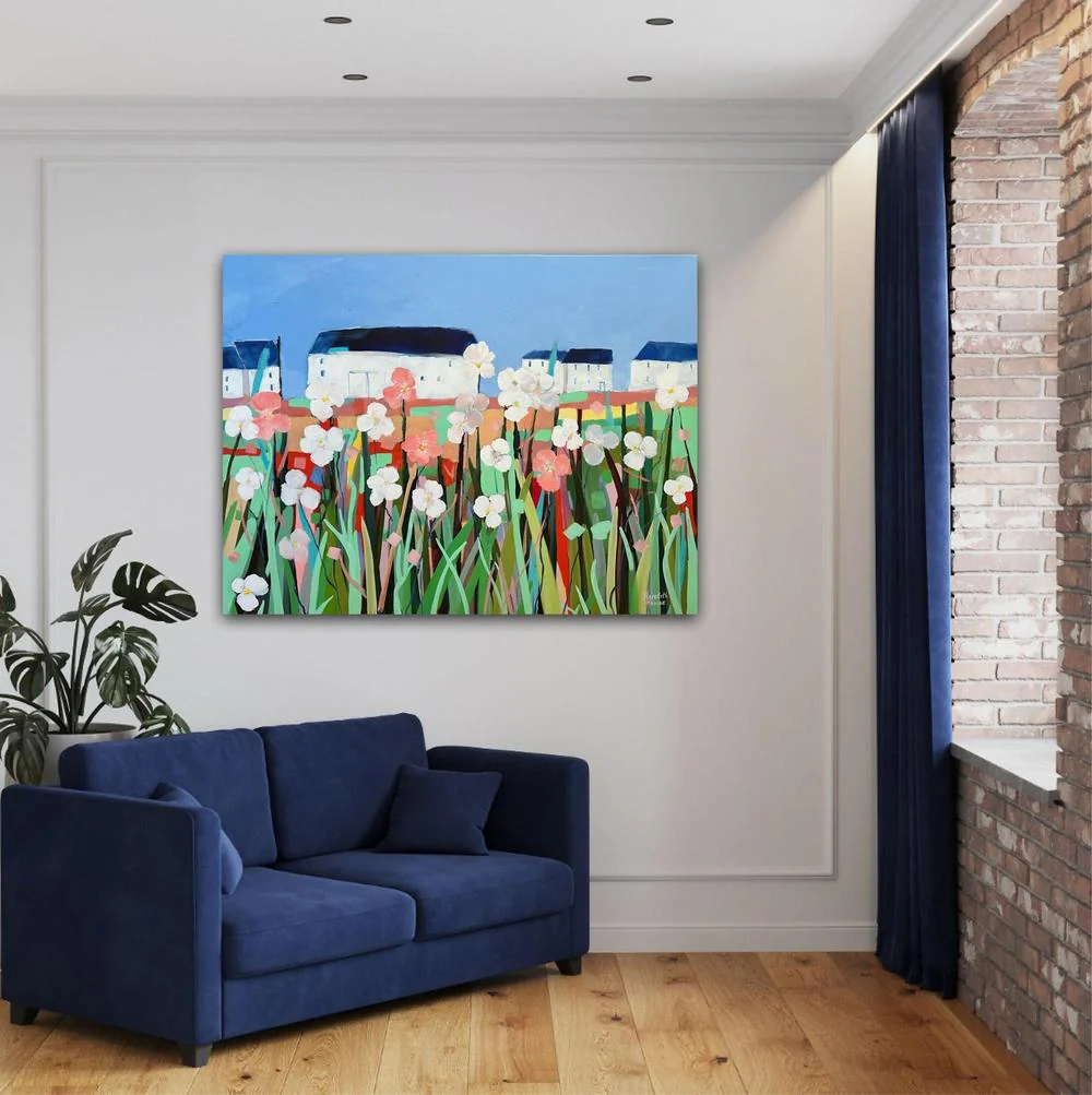 Flower Farm. Original Hand-Painted Canvas By Meredith Howse - Image 6