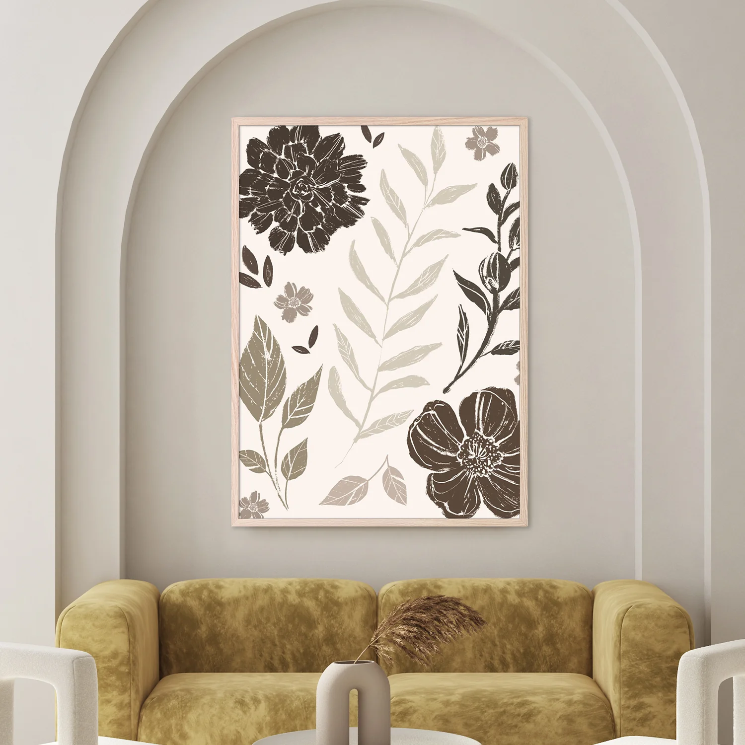 Flower Feast, Style A, Brown v2 - Image 7