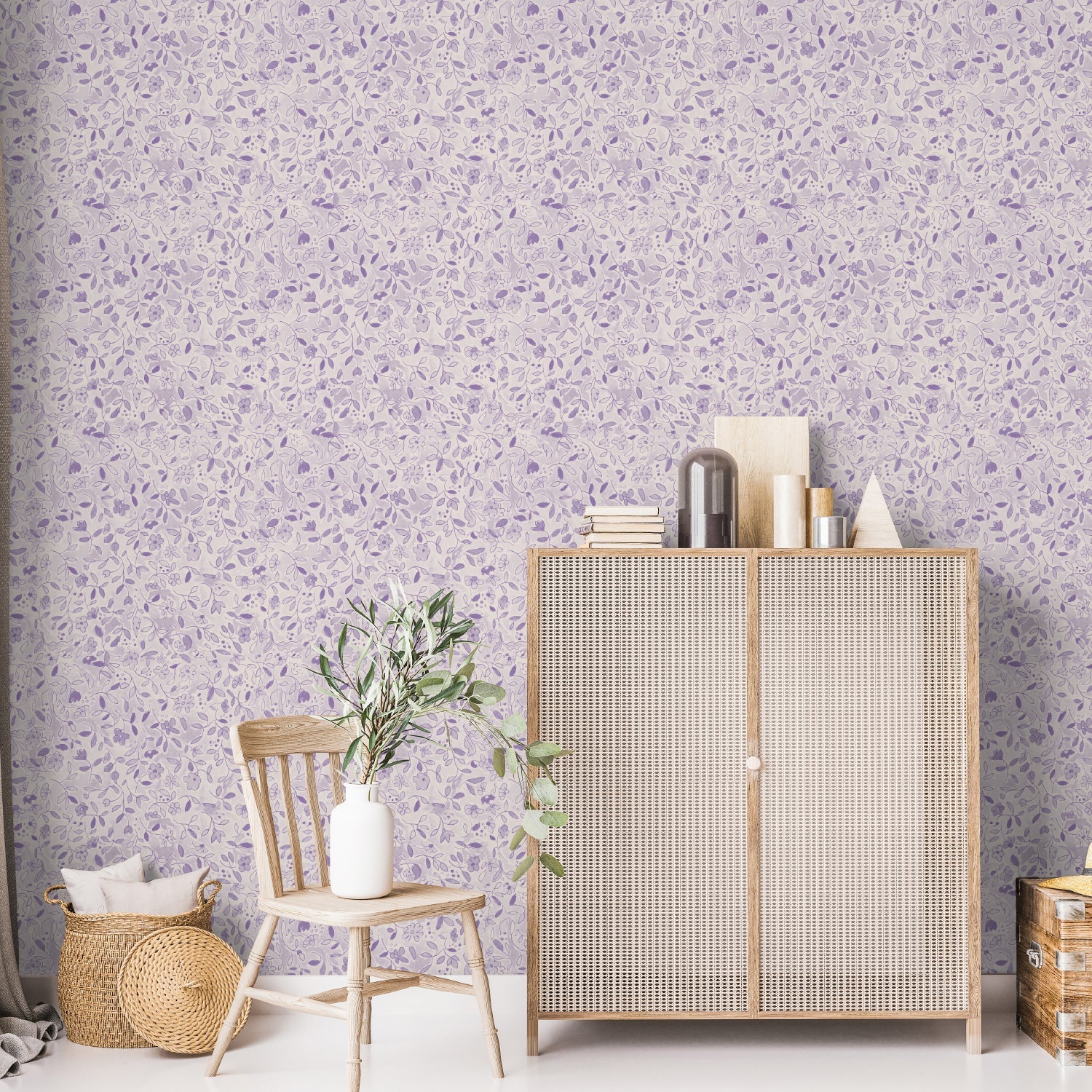Flower Tile Purple, Wallpaper - Image 2