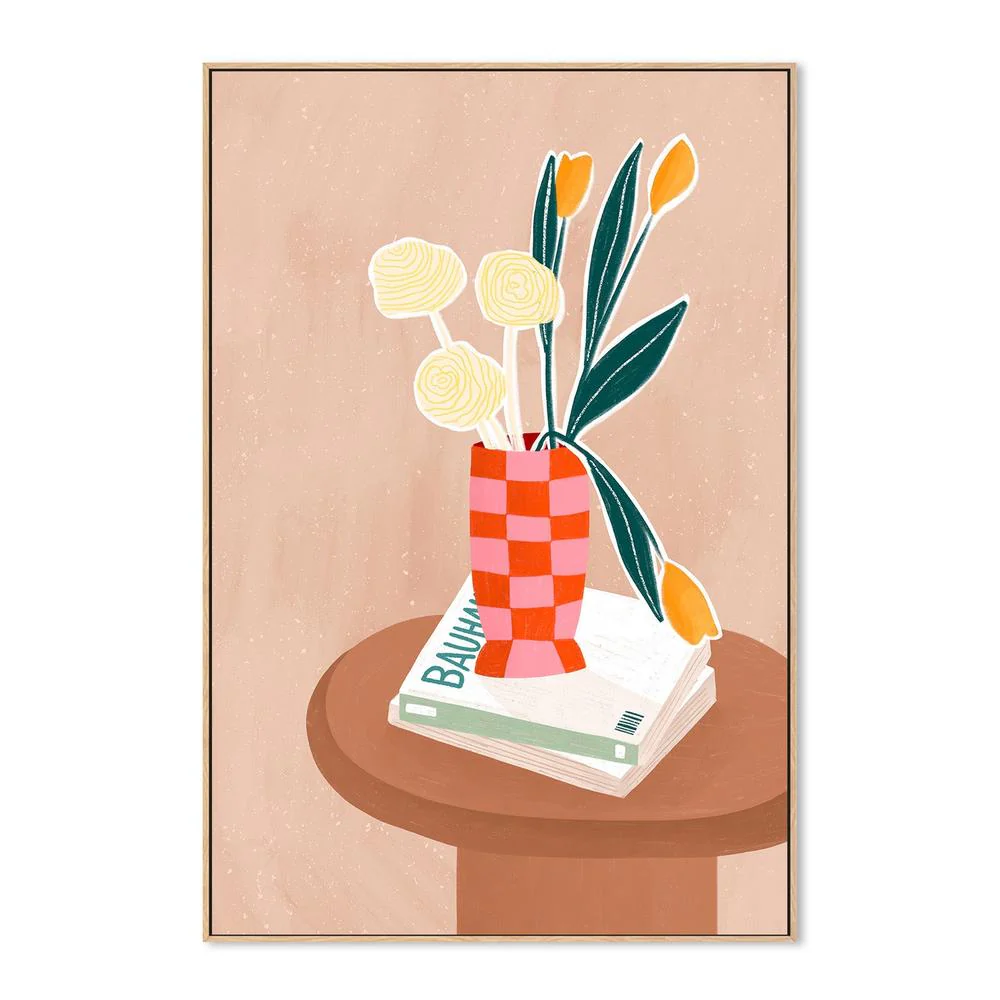 Flower With a Checkered Red Vase - Image 4