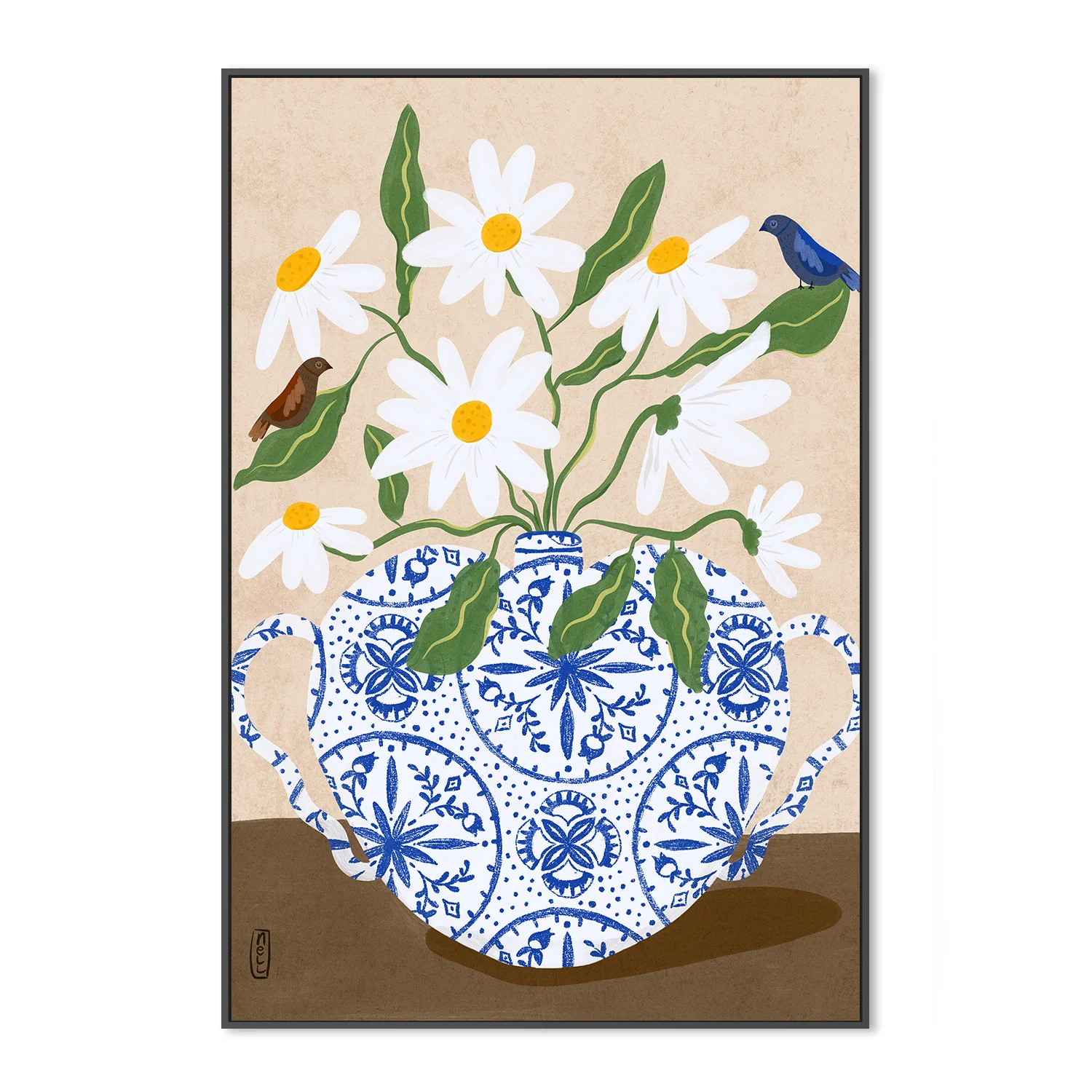 Flowers And Birds in a Damask Vase - Image 3