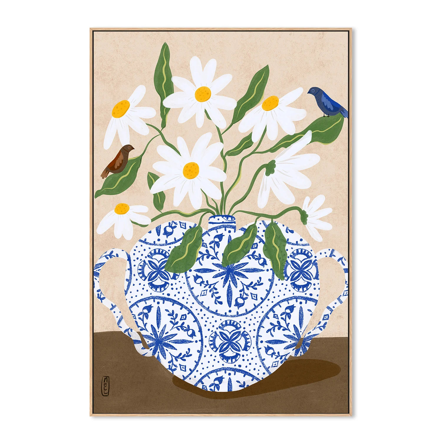 Flowers And Birds in a Damask Vase - Image 4