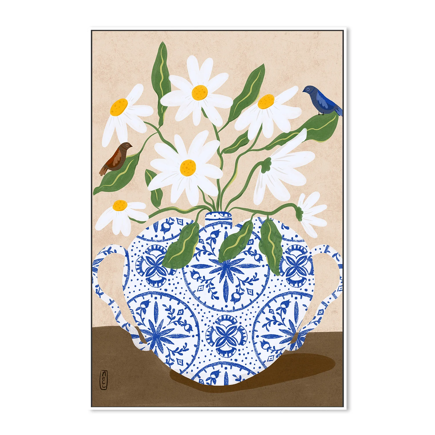 Flowers And Birds in a Damask Vase - Image 5